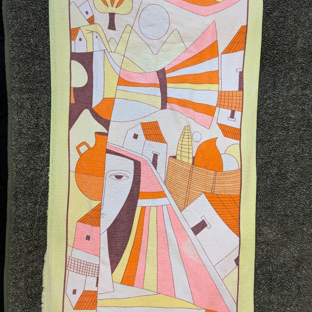 AS IS Fernando Llort (el Salvador) Vibrant Pastel Art Beach towel